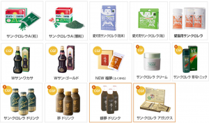 圖9. 日本太陽小球藻系列產(chǎn)品，部分標注含有CGF